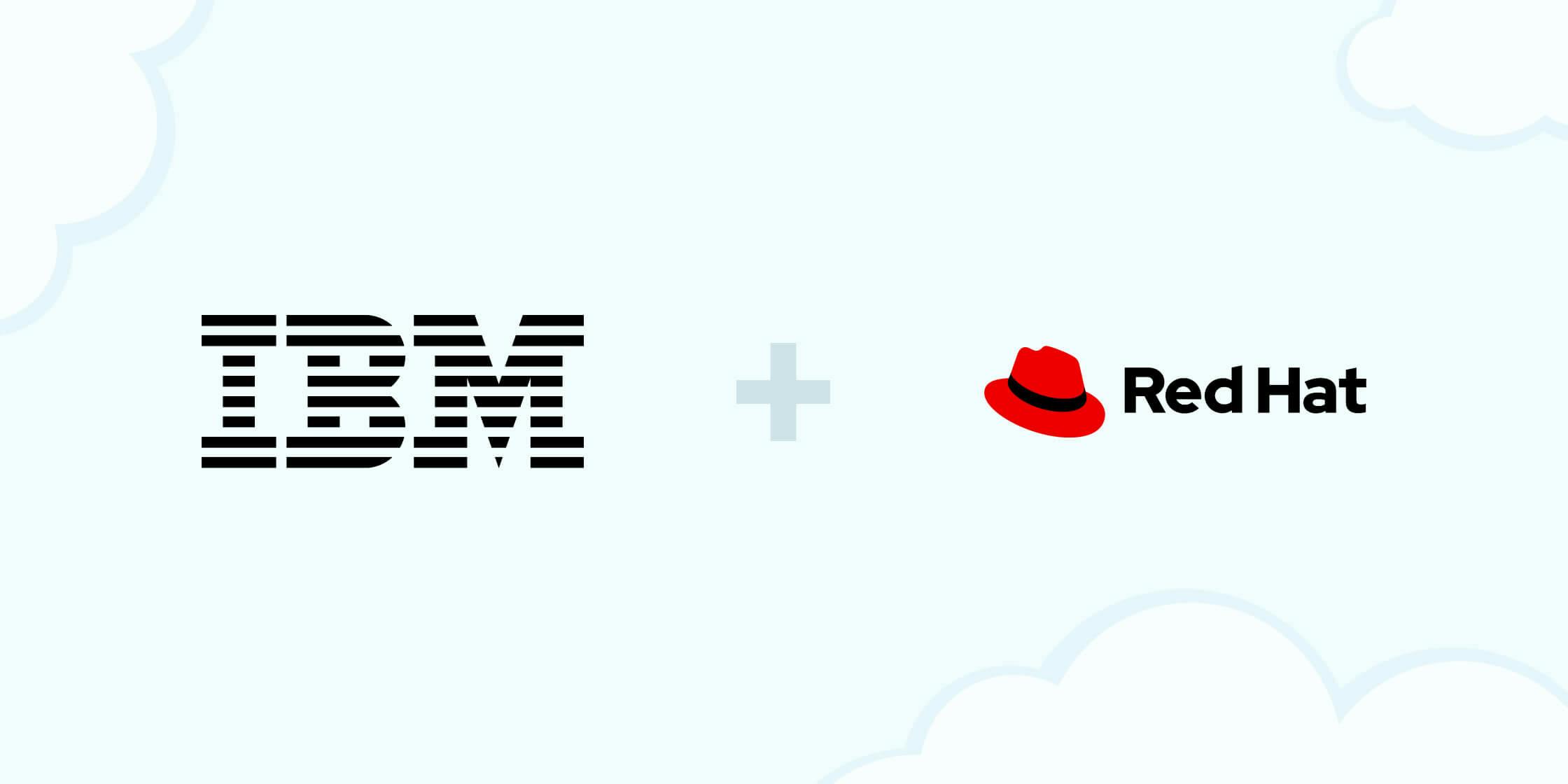 An image of IBM and Red Hat logos