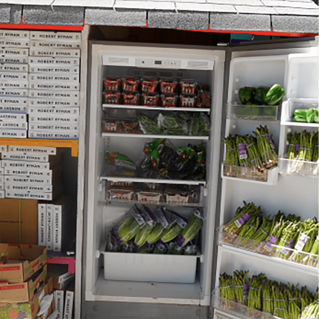 An image of a refrigerator with food inside